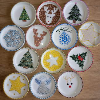 Kerstworkshop stippen op porselein