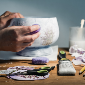 Vaas decoupage